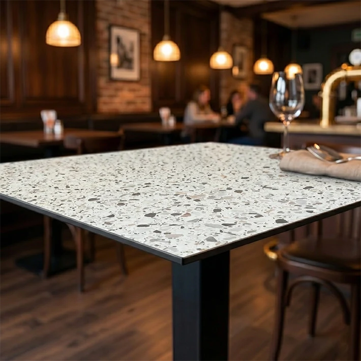 Alt Tapas de mesa para hostelería: Compacto fenólico (HPL) vs madera