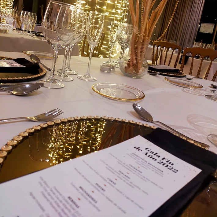 Alt Bajoplato Espejo Oro Para Eventos y Hostelería EME Mobiliario