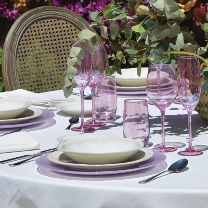 Alt Bajoplato Espiral Rosa con diámetro 33cm Para Eventos y Hostelería EME Mobiliario