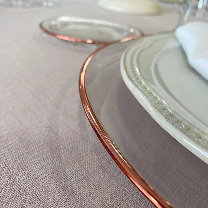 Alt Bajoplato transparente de cristal Filo Oro Rosa EME Mobiliario