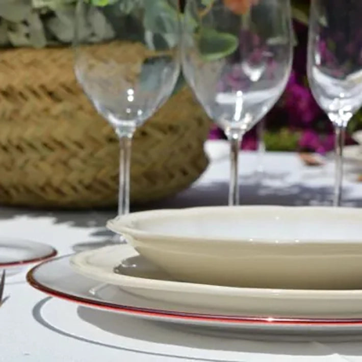 Alt Bajoplato transparente de cristal Filo Oro Rosa EME Mobiliario