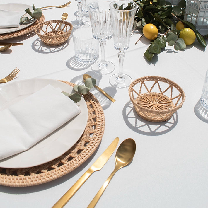 Alt Bajoplato fabricado de fibras naturales Ideal para Eventos y Hostelería EME Mobiliario