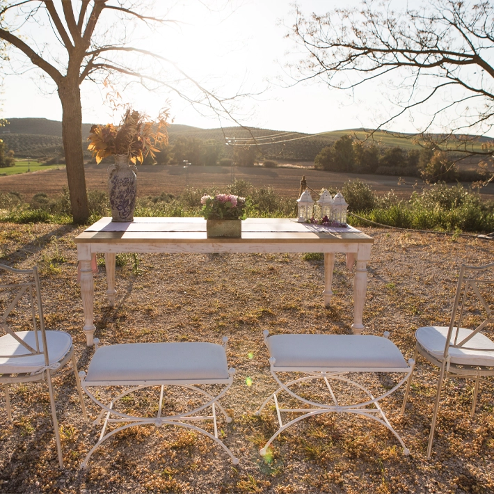 Alt Banco de Boda fabricado en forja ideal como banco de ceremonia EME Mobiliario 