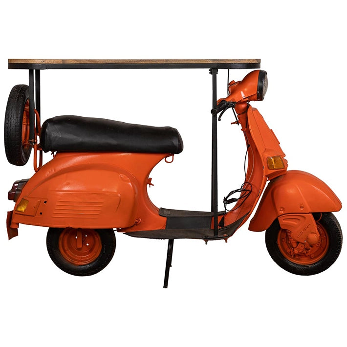 Alt Barra Decorativa Vespa Naranja fabricada en madera y metal con un acabado vintage EME Mobiliario