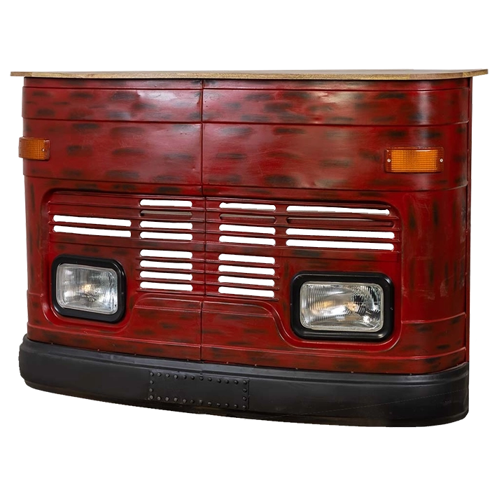 Alt Barra Decorativa Furgoneta Madera y Metal original y divertida para eventos, hostelería y uso particular