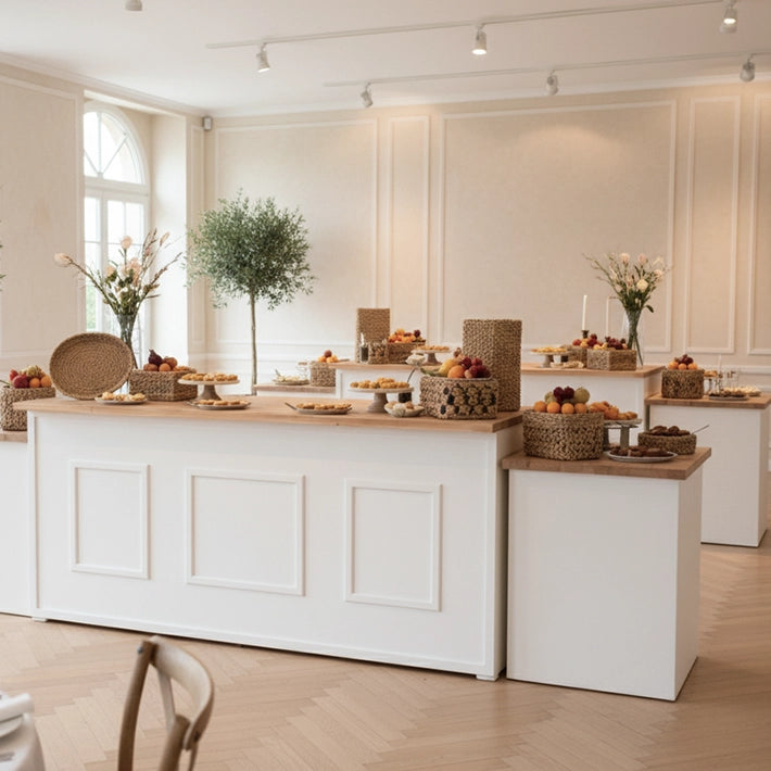 Alt Barra de Bar fabricados en madera, con estructura plegable para eventos y hostelería EME Mobiliario