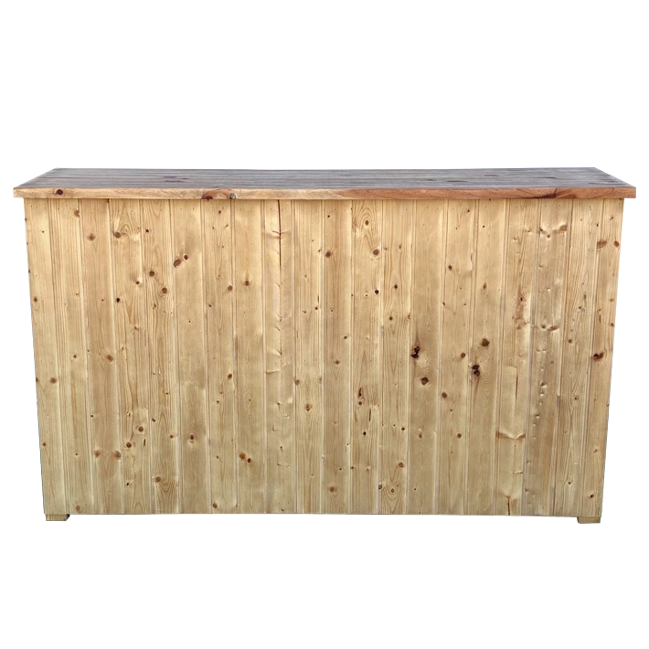 Alt Barra de Madera Plegable Esparta fabricada en madera de pino en color natural con un diseño de listones verticales 