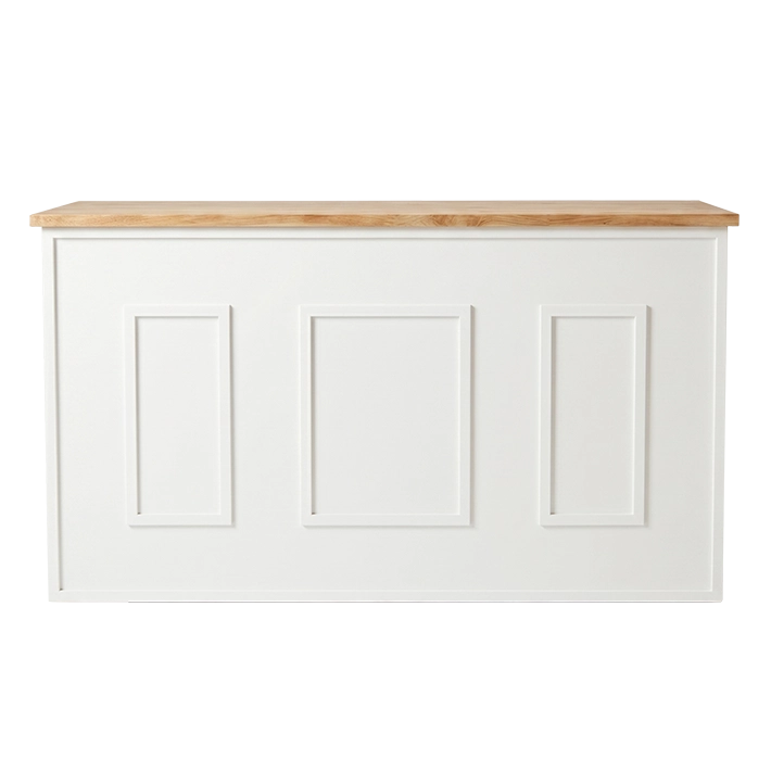 Alt Barra de Madera Plegable Corinto fabricada en madera de pino con un elegante diseño en su frontal ideal para eventos, establecimientos de hostelería u otros EME Mobiliario 