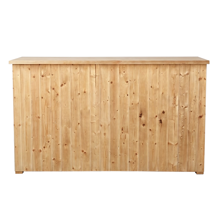 Alt Barra de Madera Plegable Esparta fabricada en madera de pino en color natural con un diseño de listones verticales 
