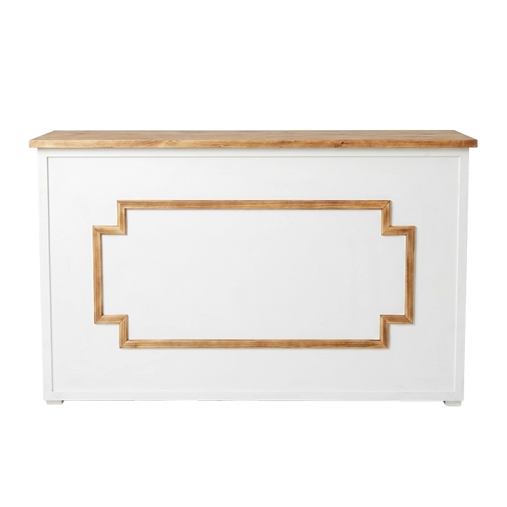 Alt Barra de Madera Plegable Blanca Marco Natural fabricada en madera de pino para eventos y hostelería 
