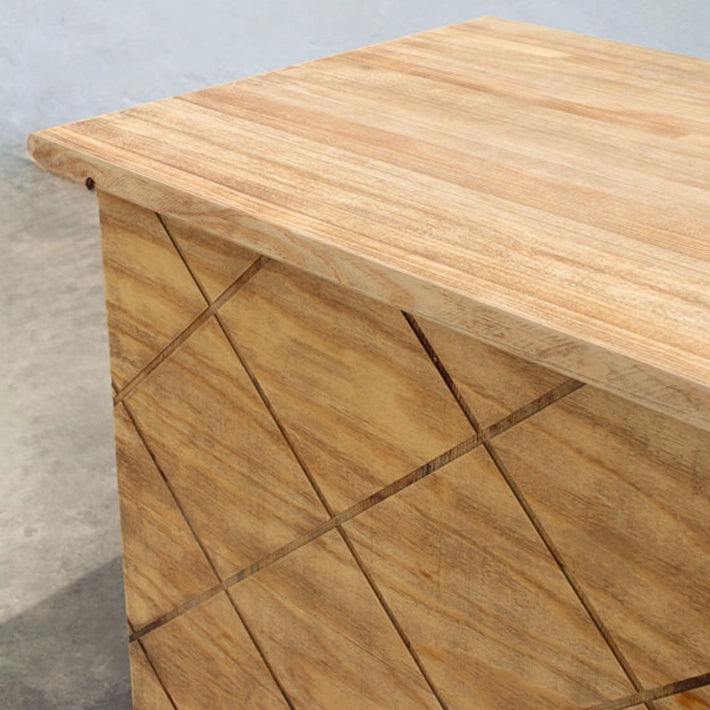 Alt Barra de Madera Plegable para hostelería modelo Atenas fabricada en madera de pino con un bonito diseño geométrico en color natural EME Mobiliario 