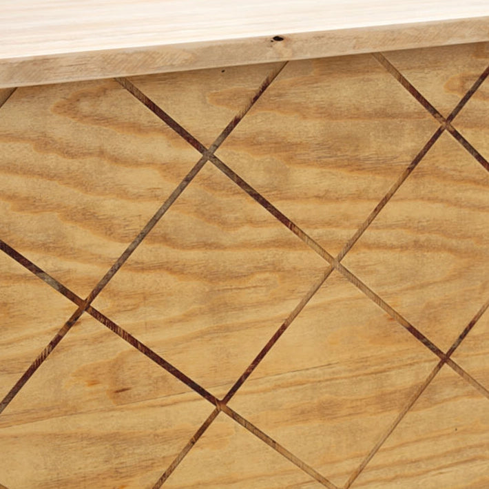 Alt Barra de Madera Plegable para hostelería modelo Atenas fabricada en madera de pino con un bonito diseño geométrico en color natural EME Mobiliario 