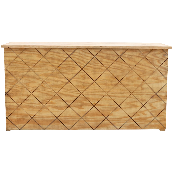 Alt Barra de Madera Plegable para hostelería modelo Atenas fabricada en madera de pino con un bonito diseño geométrico en color natural EME Mobiliario 