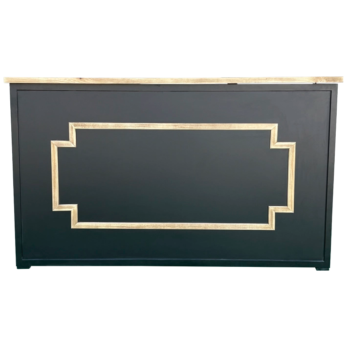 Alt Barra de Madera Plegable Negra Marco Natural fabricada en madera de pino para eventos y hostelería 