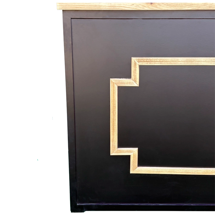 Alt Barra de Madera Plegable Negra Marco Natural fabricada en madera de pino para eventos y hostelería 