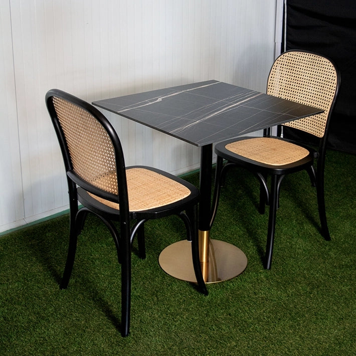 Alt Base de mesa Dubai con detalle dorado, con una altura de 72cm. Ideal para el sector de la hostelería EME Mobiliario 