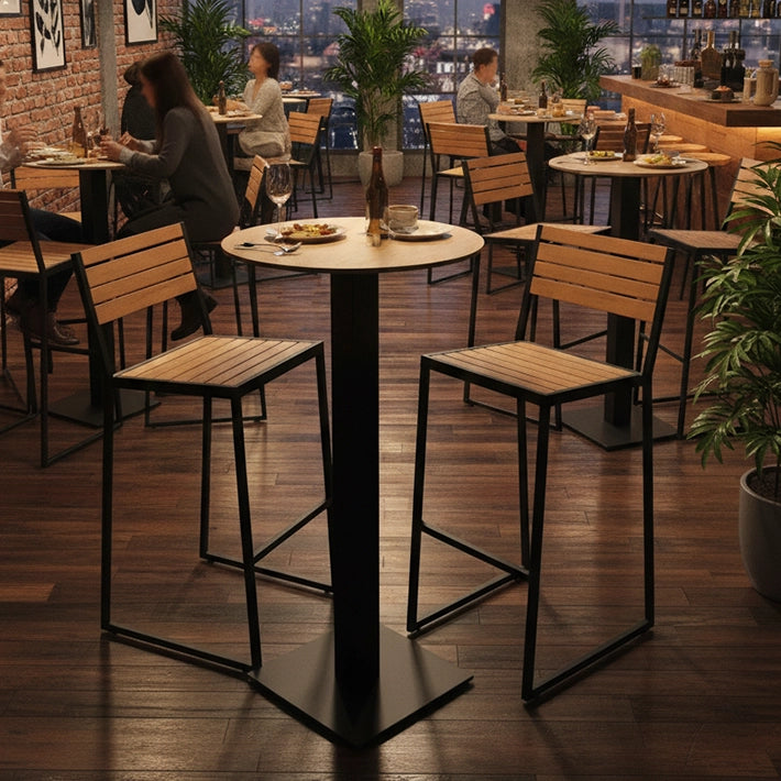 Alt Bases De Acero Cuadradas Negras diseñadas para el sector de la hostelería. Para usos profesionales EME Mobiliario