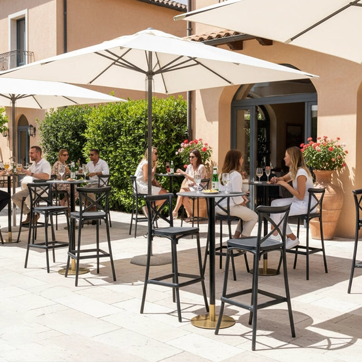 Alt Bases Altas Dubai con acabado en negro con detalle elegante de color dorado EME Mobiliario