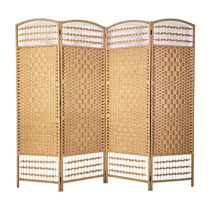 Alt Biombo Chocolate diseñado para separar ambientes fabricado de ratán EME Mobiliario