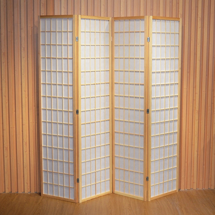 Alt Biombo Japonés de 4 paneles fabricado de madera que actúa como separador de ambientes EME Mobiliario