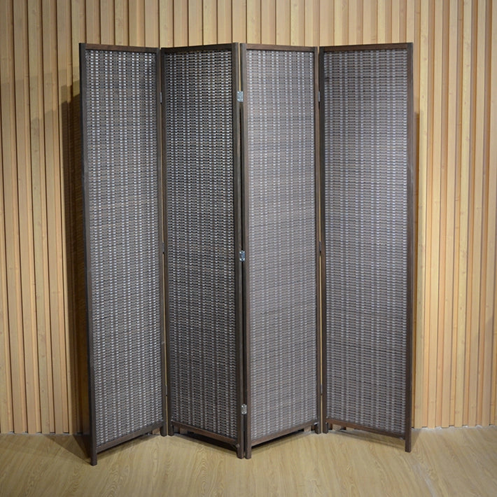 Alt Biombo Nogal de 4 paneles. Separador de ambientes de madera EME Mobiliario