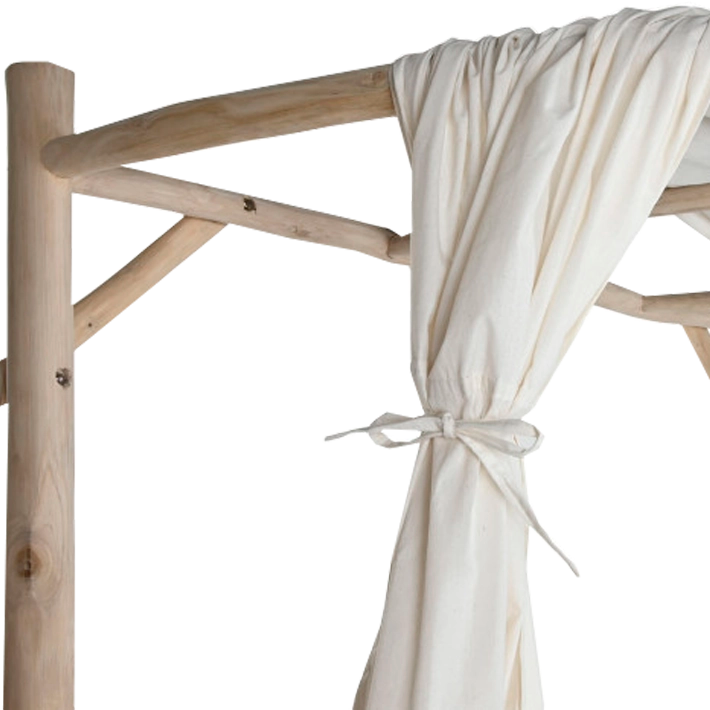 Alt Cama Chillout Teca y Poliéster cama balinesa apta para usar en tu jardín EME Mobiliario