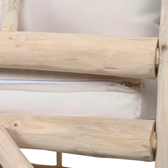 Alt Cama Chillout Teca y Poliéster cama balinesa apta para usar en tu jardín EME Mobiliario