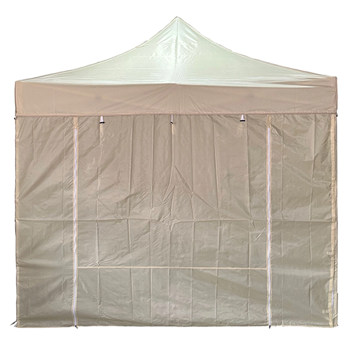 Alt carpa completa con paredes de color crema con estructura de acero y sistema plegable EME Mobiliario