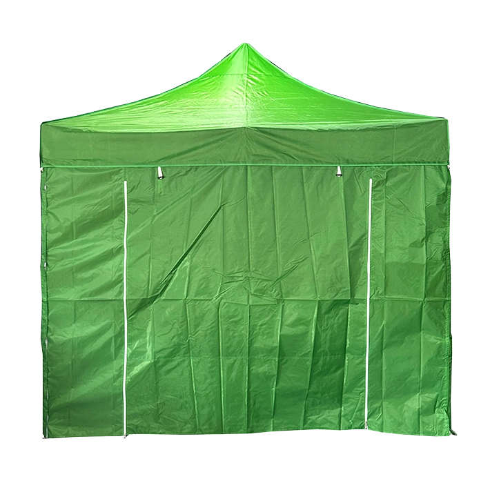 Alt carpa completa con paredes de color verde con estructura de acero y sistema plegable EME Mobiliario