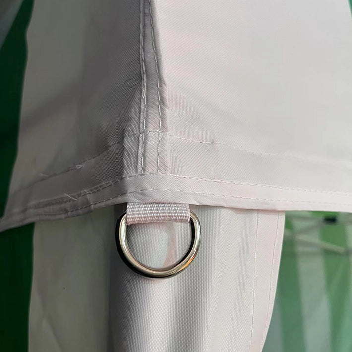 Alt Carpa Plegable con diseño feriante de color verde y blanco con estructura fabricada en acero de alta calidad, ideal para eventos en exteriores EME Mobiliario