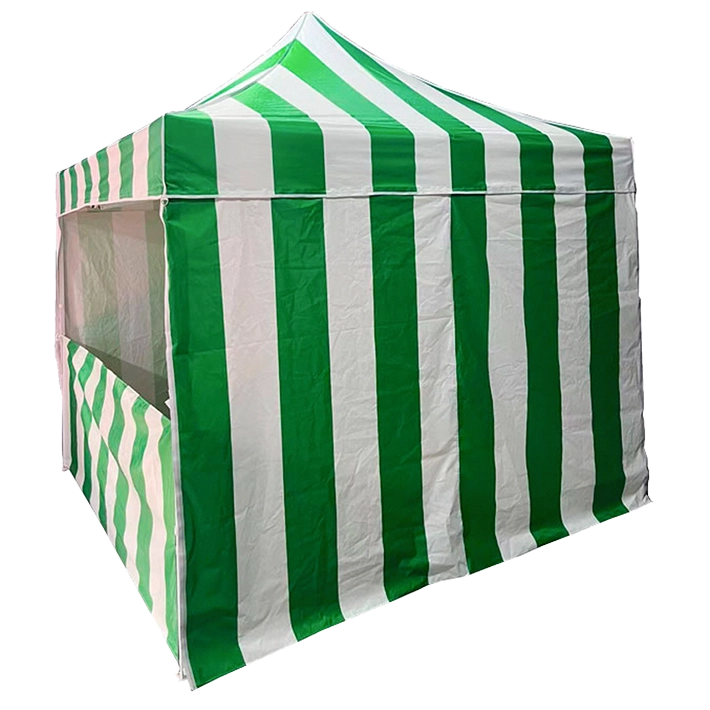 Alt Carpa Plegable con diseño feriante de color verde y blanco con estructura fabricada en acero de alta calidad, ideal para eventos en exteriores EME Mobiliario