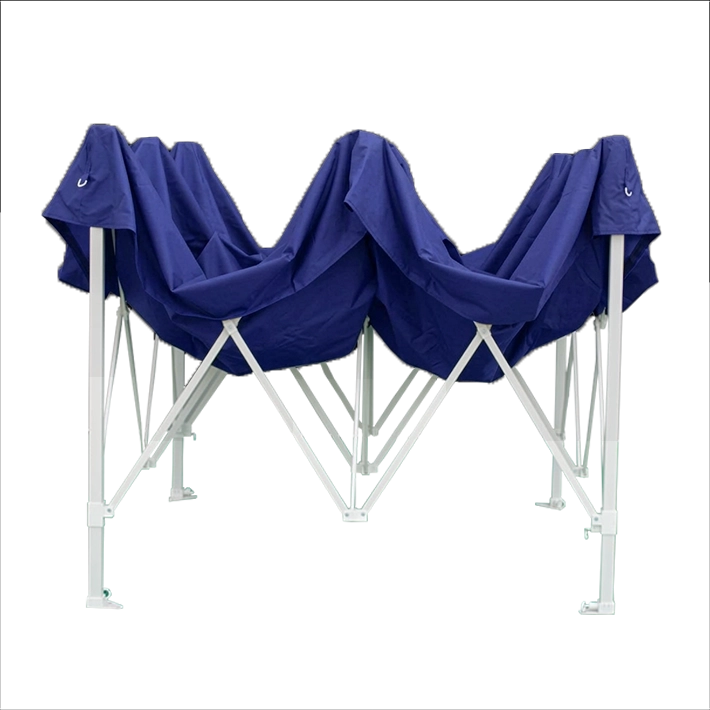 Carpa Pro fabricada en acero con lona en color azul completa con paredes y ventana victoriana perfecta para usar en eventos de exterior
