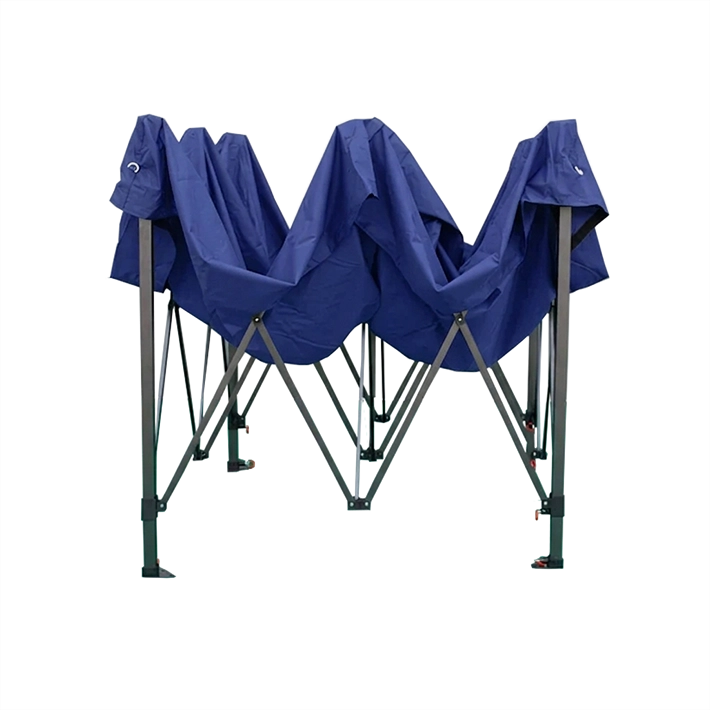 Carpa Pro fabricada en acero con lona en color azul completa con paredes y ventana victoriana perfecta para usar en eventos de exterior