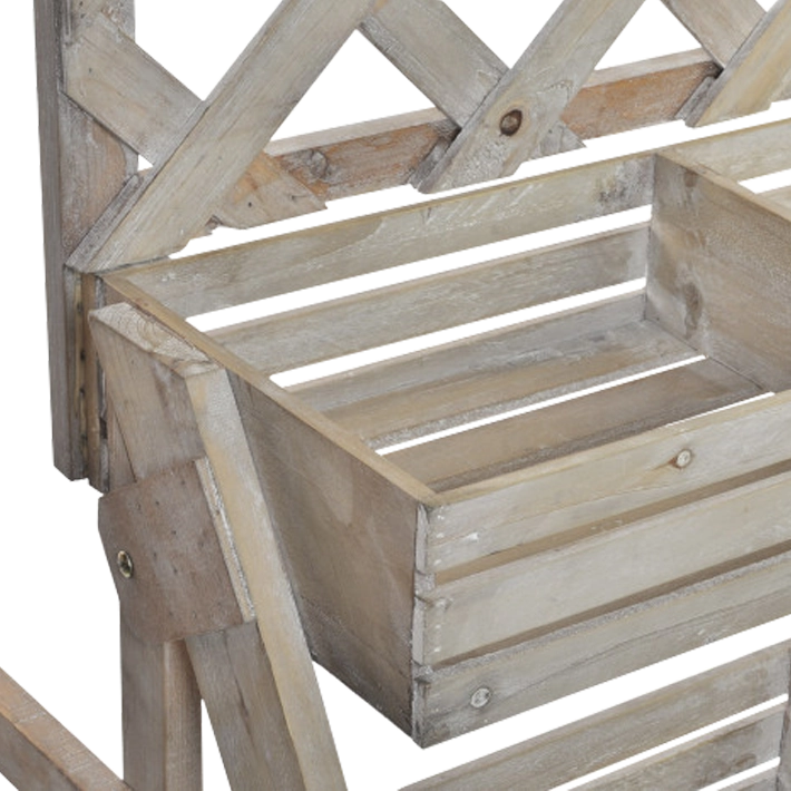 Carro Decorativo Madera Natural con estanterías para eventos y hostelería