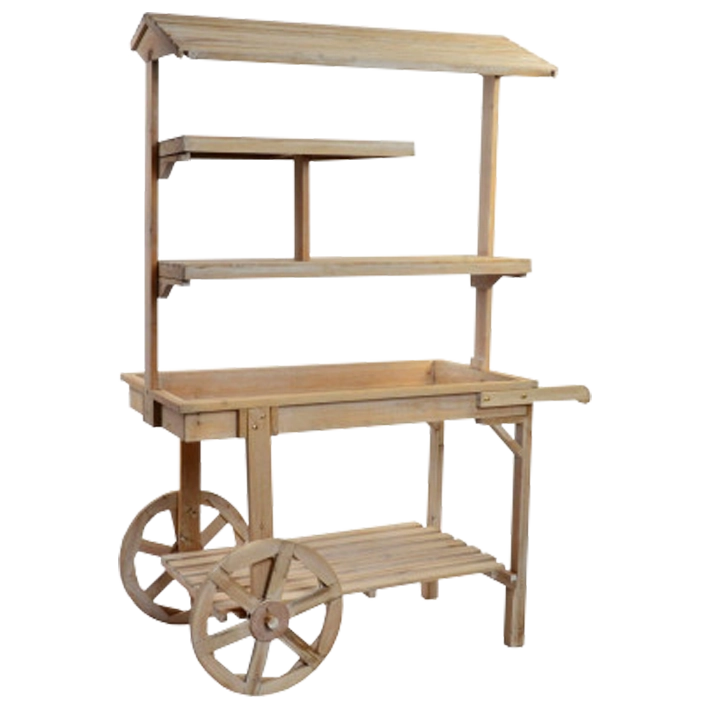 Alt Carro Expositor Madera Natural ideal para uso en eventos 