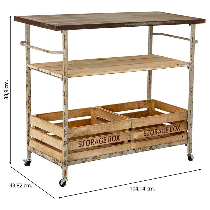 Alt Carro Decorativo Mesa fabricado en madera y metal ideal para usar en eventos