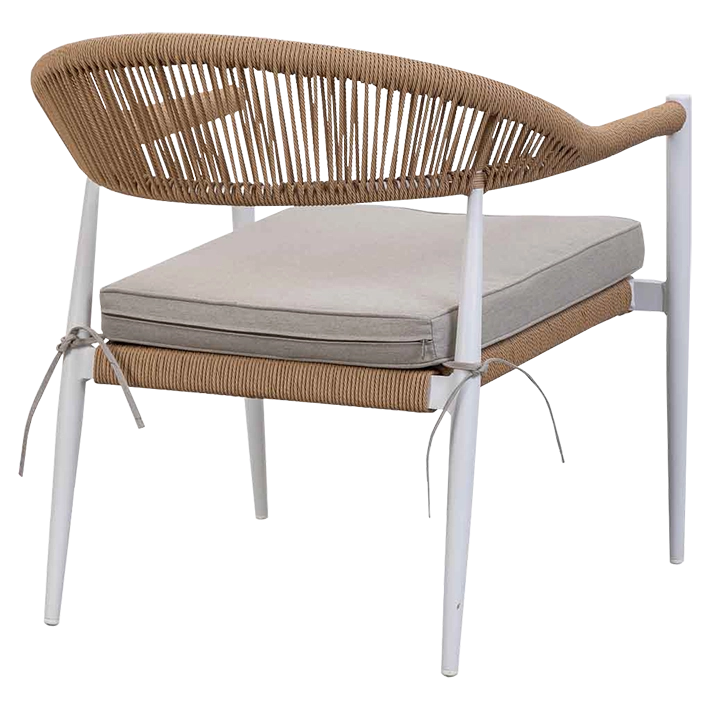 Conjunto Jardín Ratán Marrón Y Blanco