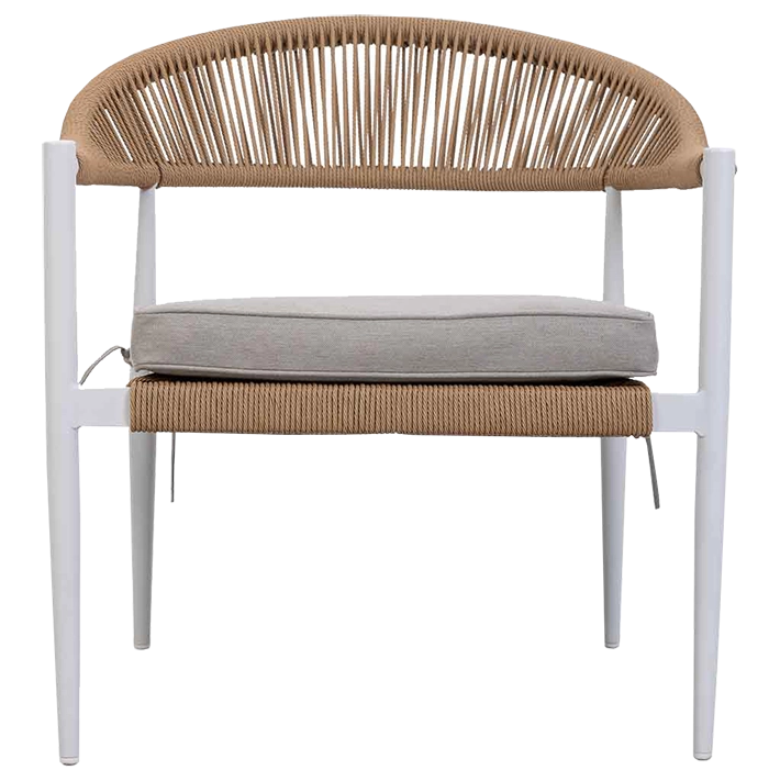 Conjunto Jardín Ratán Marrón Y Blanco