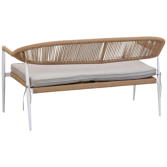 Conjunto Jardín Ratán Marrón Y Blanco