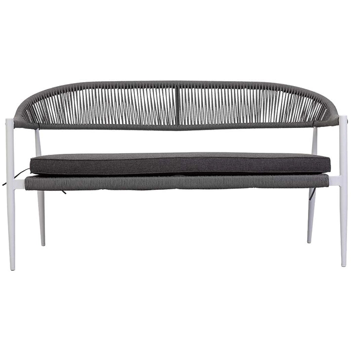 Conjunto Jardín Ratán Gris Y Blanco