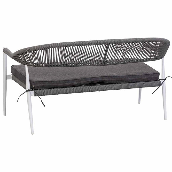 Conjunto Jardín Ratán Gris Y Blanco