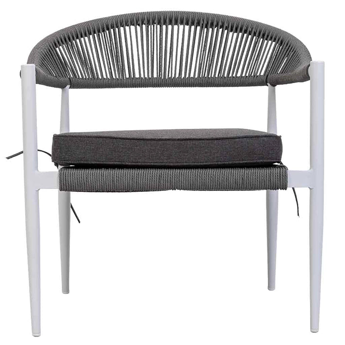 Conjunto Jardín Ratán Gris Y Blanco