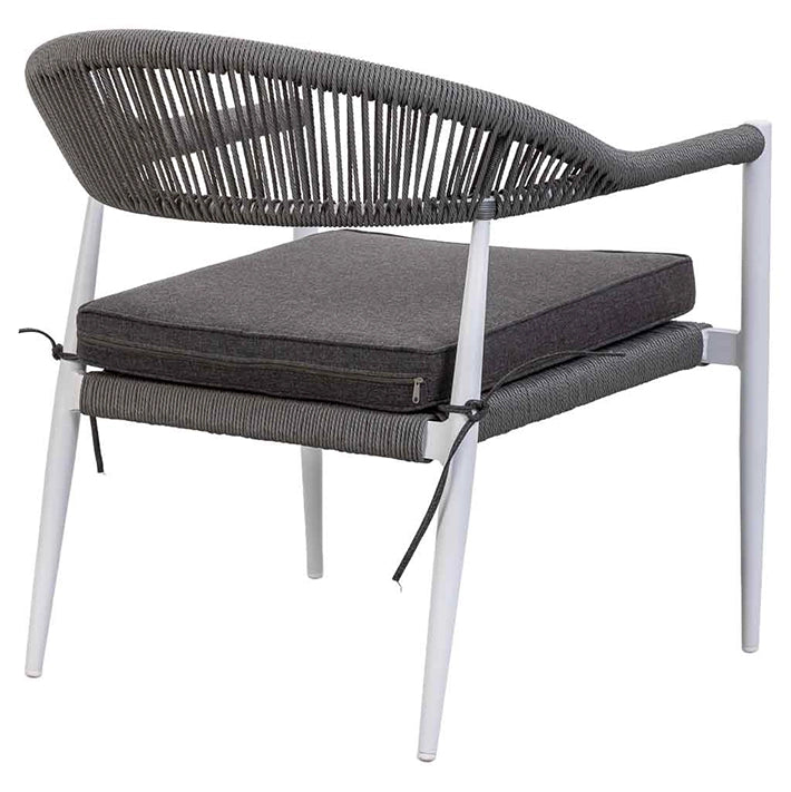 Conjunto Jardín Ratán Gris Y Blanco