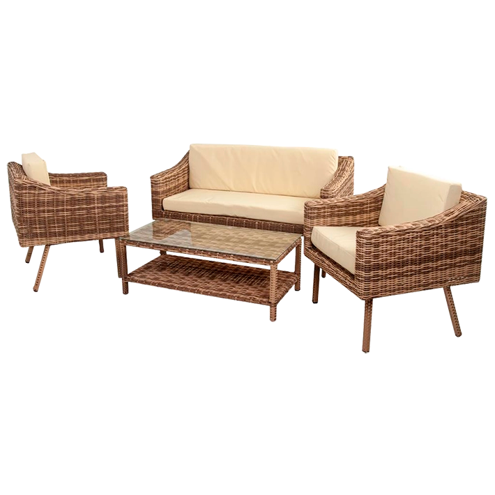 Alt Conjunto Jardín Ratán Sintético Trenzado Natural perfecto para usar en el exterior de tu vivienda 