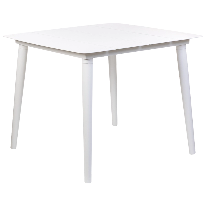 Conjunto Mesa Cuadrada + 4 Sillas Aluminio y Ratan Gris para uso particular en interior y exterior 
