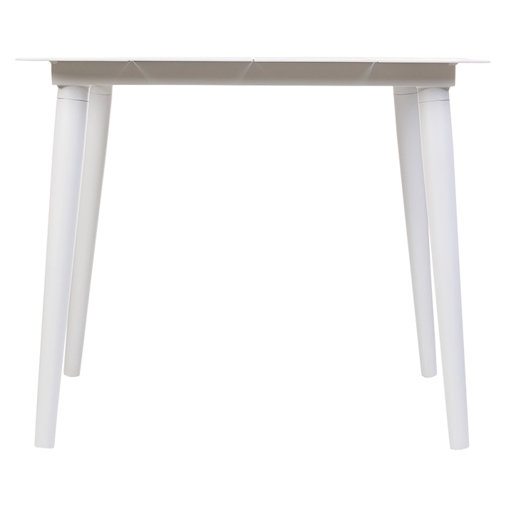 Conjunto Mesa Cuadrada + 4 Sillas Aluminio y Ratan Gris para uso particular en interior y exterior 