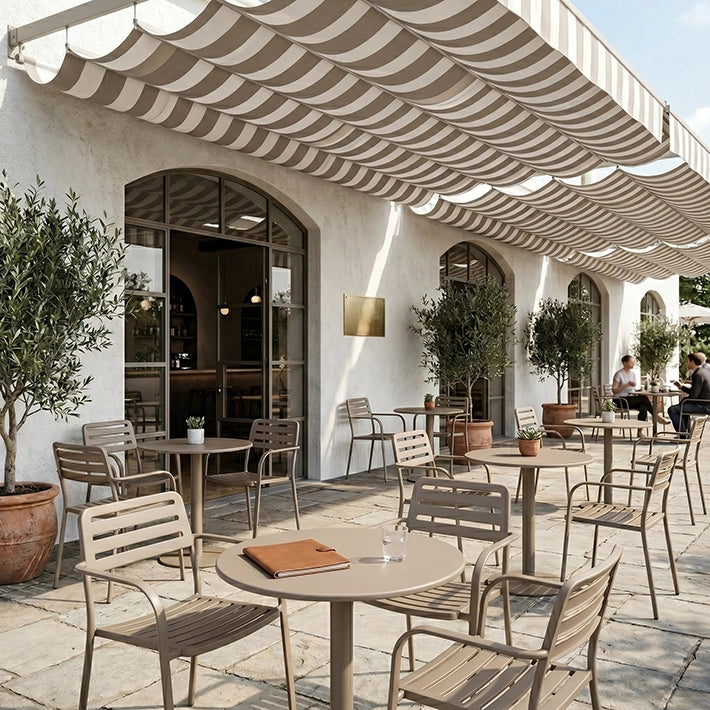Conjuntos Olbia Arena, ideales para usos en exteriores, patios, terrazas y Jardín 