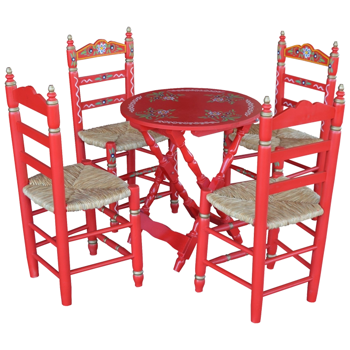 Alt Conjuntos Sevillanos de color rojo con detalles florales para ferias EME Mobiliario