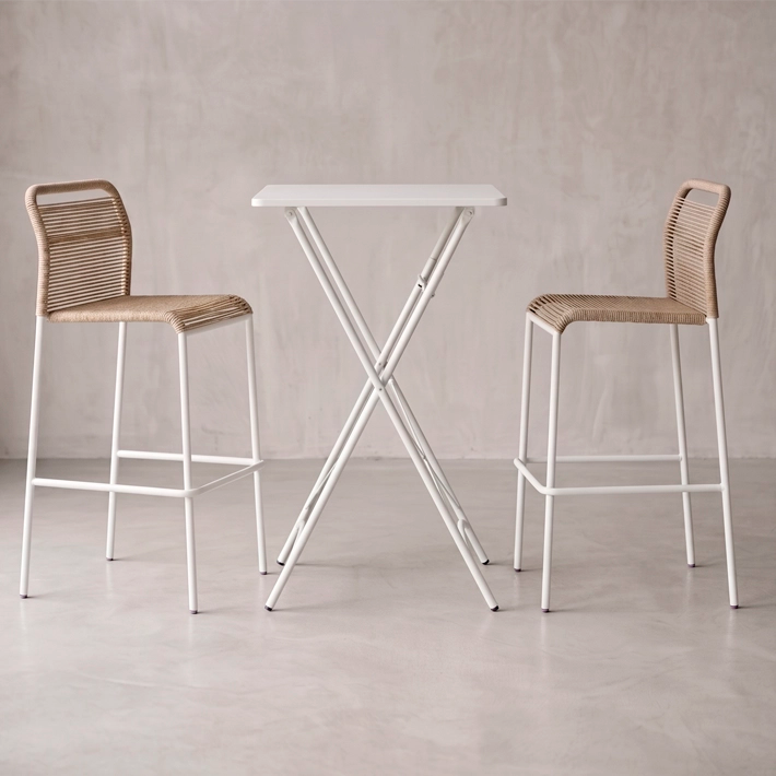 Conjunto Mesa + Taburetes Ibiza Blanco