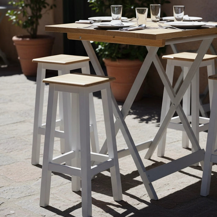Alt Taburete Alto fabricado en madera con Acabado en Blanco EME Mobiliario